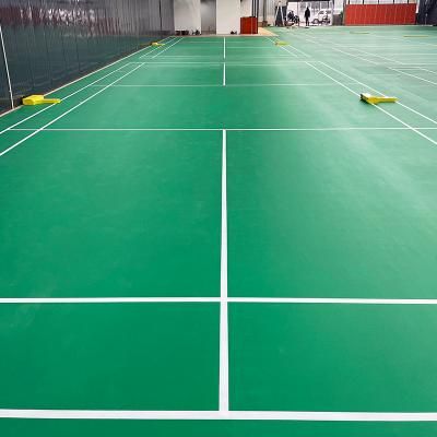 Indoor badminton court floor